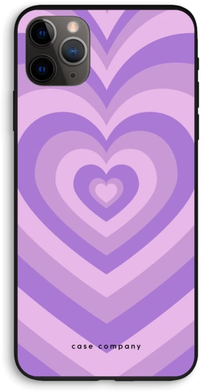 Case Company® - Hoesje geschikt voor iPhone 11 Pro Max hoesje - Hart Paars - Biologisch Afbreekbaar Telefoonhoesje - Bescherming alle Kanten en Schermrand
