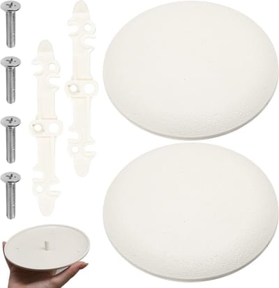 Ronde plafondafdekplaat voor elektrische dozen, geschikt voor 3-1/2" tot 4" gaten, verfbare witte kunststof platen voor rookmelders en interieurdecoratie