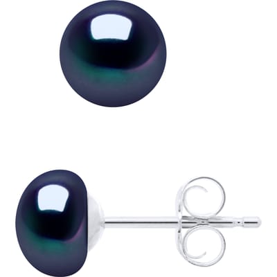 Oorbellen van Zilver 925 en Echte Gecremeerde Zoetwaterparels Knop 6-7 mm