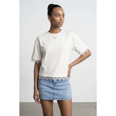 Dames Katoen Elastaan Crew Neck T-Shirt