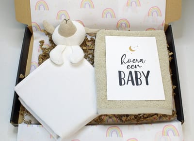 Brievenbuscadeau Luna - cadeau baby - kraamcadeau - cadeau zwangerschap - cadeau babyshower - knuffeldoek