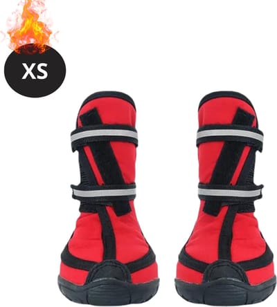 Nivard Hondenschoenen Pootbeschermer - Hondenschoenen - 4 Stuks - Hondenschoentjes - Pootbescherming Hond - Waterbestendig - Antislip - Rood - XS