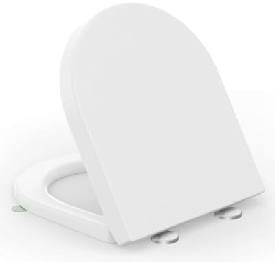 D-vormige toiletbril met softclose mechanisme en afneembaar deksel van duroplast