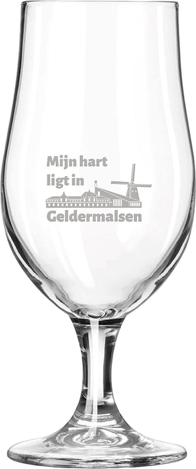Gegraveerde bierglas op voet 49cl Geldermalsen