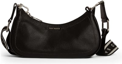 Ted Baker Leren schoudertas Laarna Webbing Leather Shoulder Bag Black zwart