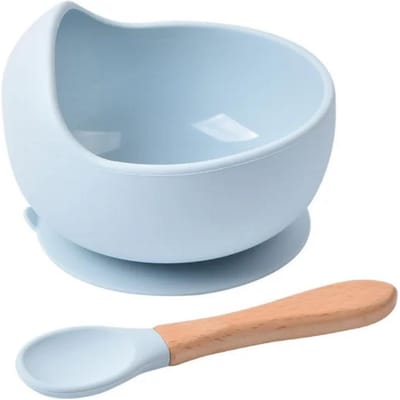 Voedselkwaliteit Silicone Baby Voedingskom Set Effen Kleur Waterdicht Kinderen Voedingskom met Lepel Kinder Tafelgerei Eetservies Set