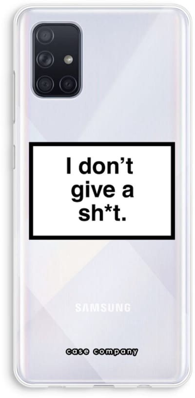 Case Company® - Hoesje geschikt voor Samsung Galaxy A71 hoesje - Don't give a shit - Soft Cover Telefoonhoesje - Bescherming aan alle Kanten en Schermrand