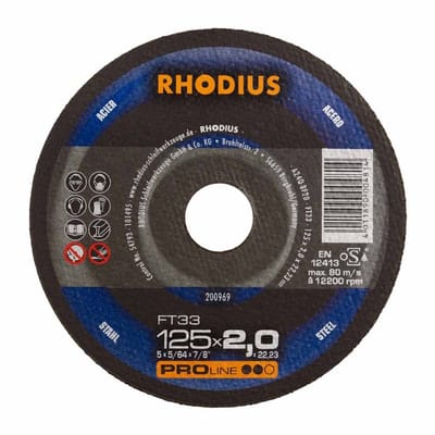 Rhodius - Doorslijpschijf voor metaal - Pro - 125 x 2,0 x 22,23 mm - FT33