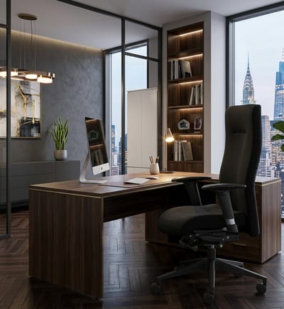 Ergonomische Luxe Bureaustoel– Verstelbare Rugleuning & Zithoogte, Synchroonmechanisme, Comfortabele Armleuningen, Zwart,Casa Serena – Afmetingen op aanvraag – Casa Dorada