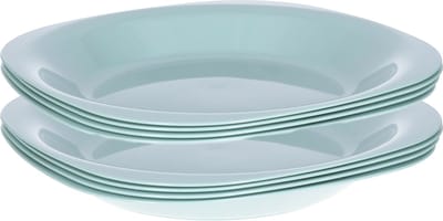 Plasticforte Verjaardag/kinderen/camping borden - 8x stuks - Dia 21 cm - mintgroen - kunststof - onbreekbaar