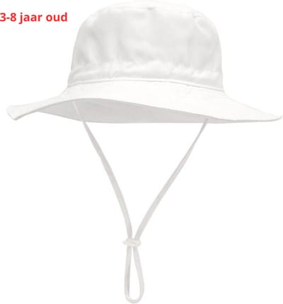 Livano Zonnehoed - Reishoed - UV Beschermende Hoed - Bucket Hat - Festival - Pet - Hoedje Voor Kinderen - Hoofdbescherming - Wit - 3-8 Jaar
