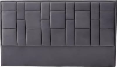 Vente-unique Hoofdeinde HERMINE - Fluweel - 140cm - Donkergrijs L 140 cm x H 110 cm x D 8 cm
