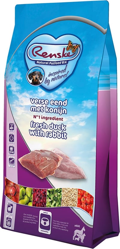 Renske Super Premium Adult Verse Eend en Konijn - Hond - Droogvoer - 600 gr