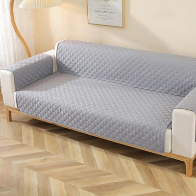 Duurzame Eenvoud Waterdichte Stof Dubbelzijdig Beschikbaar Ruit Sofaovertrek Effen Kleur Anti-fouling Huisdier Sofaovertrekken Omkeerbaar 1-seater