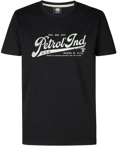 Petrol Industries M-1050-tsr128 T-shirt Met Korte Mouwen Zwart S Man