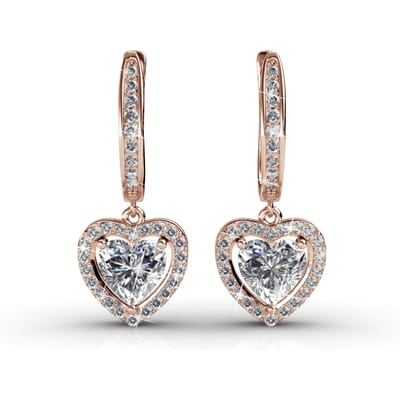 Only Love Oorbellen - Roségoud en Kristal
