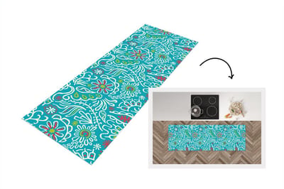 Keukenloper - Loper keuken - Bloemen - Bladeren - Tropisch - Design - 150x50 cm - Keukenloper vinyl