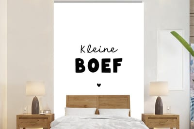 Behang kids - Wanddecoratie kinderkamer - Quotes - Kleine boef - Jongens - Hartje - Spreuken - Kinderen - 200x300 cm - Wanddecoratie Jongenskamer