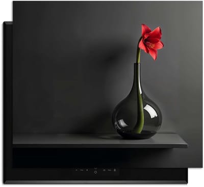 KitchenArt - Crimson Silence - Inductie Beschermer - 52x35 cm - Kookplaat Beschermer - Luxe Afdekplaat Inductieplaat - Anti-slip & Oprolbaar - Beschermmat Inductiekookplaat