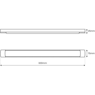 Milagro Lighting LED plafondlamp Batten, lengte 60 cm, aluminium, zwart, 4.000 K