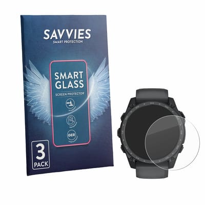 3 Stuks Savvies Screenprotector - geschikt voor Garmin Tactix 8 Amoled Cerakote (51 mm) - beschermfolie glas transparant