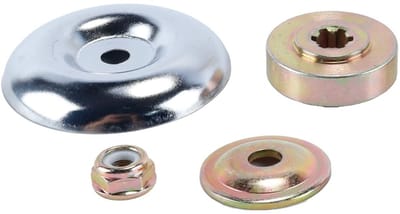 Dailygoods- Bevestigingsmoeren 4-delige set - Universele Accessoires - Bosmaaierkoppen - Slijt- en Corrosiebestendig - Duurzaam Metaal - Afmetingen: 73,6 mm - Grasmaaieronderdelen