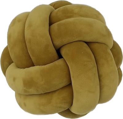 Knoop kussen - Sierkussen bal - Woonkamer decoratie - Handgemaakt ontwerp - 15 inch - Antiek mos