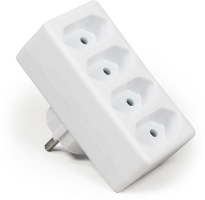 McPower Doorvoerstekker - 4 Euro stopcontacten - Splitter - Wit