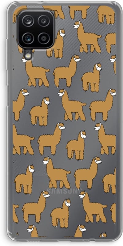 Case Company® - Hoesje geschikt voor Samsung Galaxy A12 hoesje - Alpacas - Soft Cover Telefoonhoesje - Bescherming aan alle Kanten en Schermrand