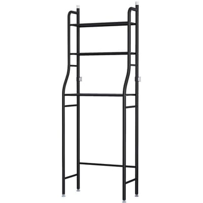 Étagère de salle de bain à 3 niveaux, grande capacité, bonne stabilité, gain de place, support de sol en métal pour toilettes de cuisine black
