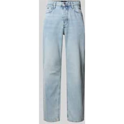 Straight fit jeans met logo-applicatie
