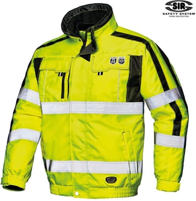 SIR SAFETY CONTENDER Hi Vis Reflecterend Pilot Jack Werkjas HEREN Veiligheidsjas Geel - Winddicht - Waterdicht - Afneembare Mouwen