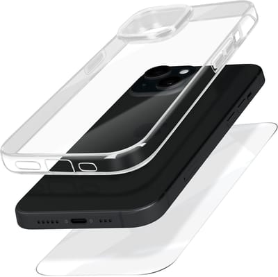 Mayaxess, Beschermingskit Geschikt voor Apple iPhone 15 Integrale bescherming, Transparant