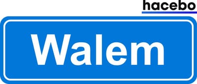 Hacebo - Plaatsnaam Sticker - 29x10 CM - Walem sticker - Verkeersborden sticker - grappige cadeaus - Walem
