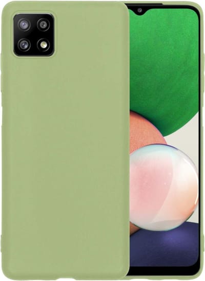 Hoesje - Geschikt voor Samsung Galaxy A22 5G - Sterk & Shockproof - Hoes Cover - Siliconen Case - Telefoonhoesjes - Groen