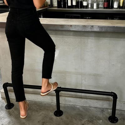 Voetrail voor Bar - Voetensteun Buis - Comfortabel Zitten - Gegalvaniseerd Staal - 120 cm - Zwart