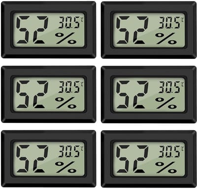 Dailygoods - Digitale Minithermometer en Hygrometer - Compact en Draagbaar - LCD-Scherm - Temperatuur en Luchtvochtigheid - Voor Koelkast en Aquarium