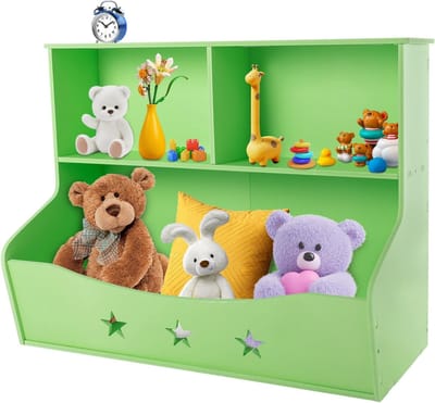 Kinder Opbergrek - Speelgoedkast Boekenkast - Kinderkamer Organiseren - Stevig PVC Materiaal - 79 x 615 cm - Lichtgroen