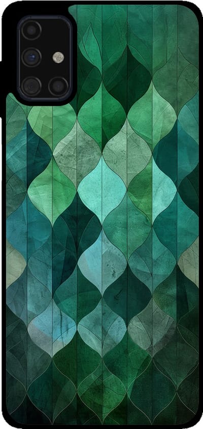 Smartphonica Telefoonhoesje Geschikt voor Samsung Galaxy M51 met groene bladeren opdruk - TPU backcover case green leaf design - Groen geschikt voor Samsung Galaxy M51