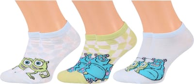 Disney Monsters & Co. - Blauwe en groene enkelsokken, 3 paar, OEKO-TEX / 37-42