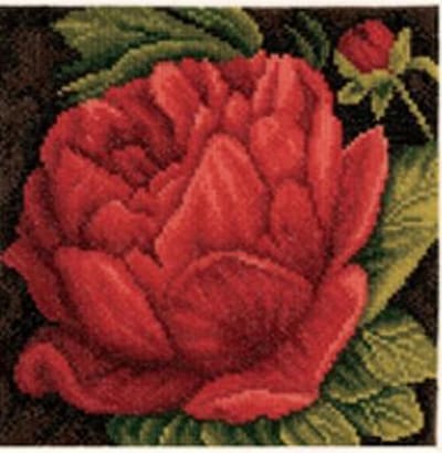 Lanarte Borduurpakket - Borduurset - Borduurpakket volwassenen - Telpakket kit - 18.5 x 18.5cm - Pioenroos - PN-0144565