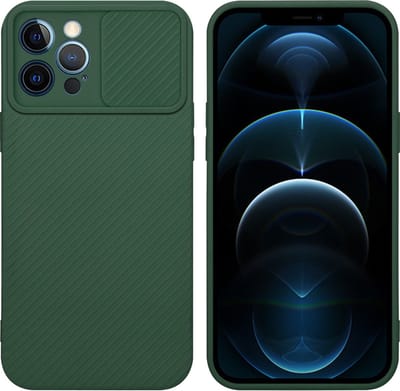 Cadorabo Hoesje geschikt voor Apple iPhone 12 PRO MAX in Bonbon Groen - Beschermhoes van flexibel TPU-silicone Case Cover en met camerabescherming