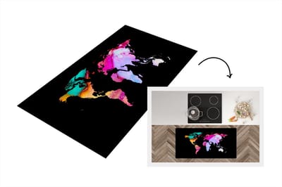 Keukenloper - Loper keuken - Kaart - Regenboog - Verf - 120x60 cm - Keukenloper vinyl