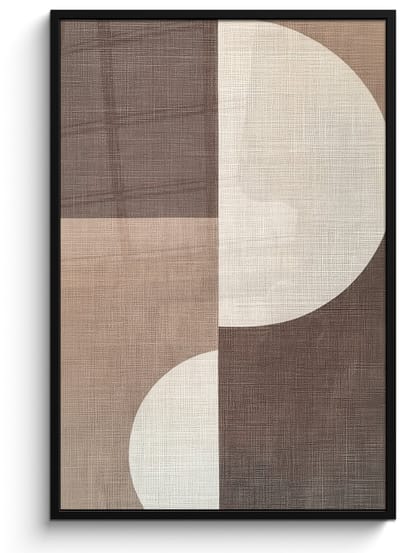 Poster in lijst - Fotolijst 80x120 cm - Posters - Raster - Halve cirkels - Contrast - Posterlijst zwart - Decoratie - Wanddecoratie woonkamer - Muurdecoratie slaapkamer
