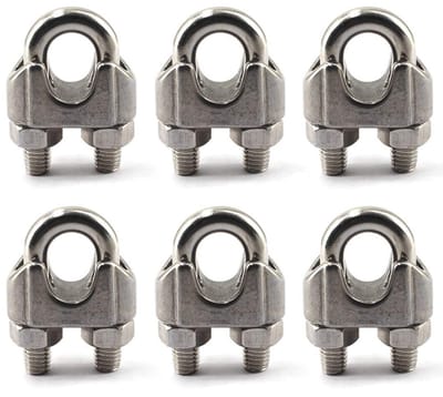 RVS Kabelklemmen voor Draadkabel - U-Bolt Bevestigingsset van 6 voor Veiligheid en Stabiliteit