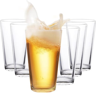Tarwebierglazen - set van 6 - 0,5 l - vaatwasmachinebestendig - wit