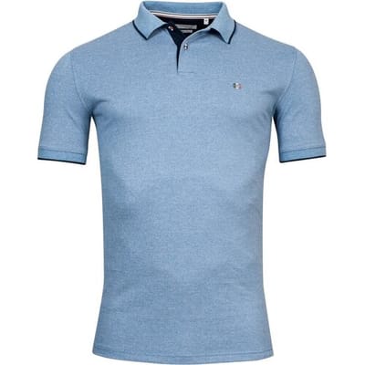 Giordano Nico Signature Polo Piqué Subtle Mélange Blauw / male