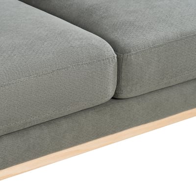 OKWISH Zitbank 2-Zits - Met Usb Oplaadpoort En Decoratieve Armleuningen - Zachte Geknoopte Rugkussens - Voor Woonkamer Of Slaapkamer - Hout En Stof - Donkergrijs