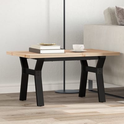 vidaXL - Salontafel - Y-frame - 80x50x40,5 - cm - grenenhout - en - staal