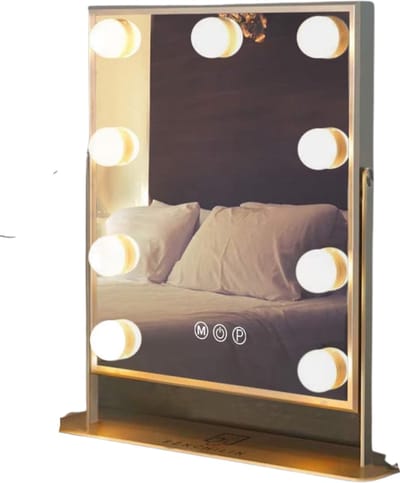 Ploutus® Hollywood Spiegel - Hollywood Spiegel Met Verlichting - Hollywood Spiegel Met Bluetooth - ‎Zwart - 37cm x 25cm x 1cm